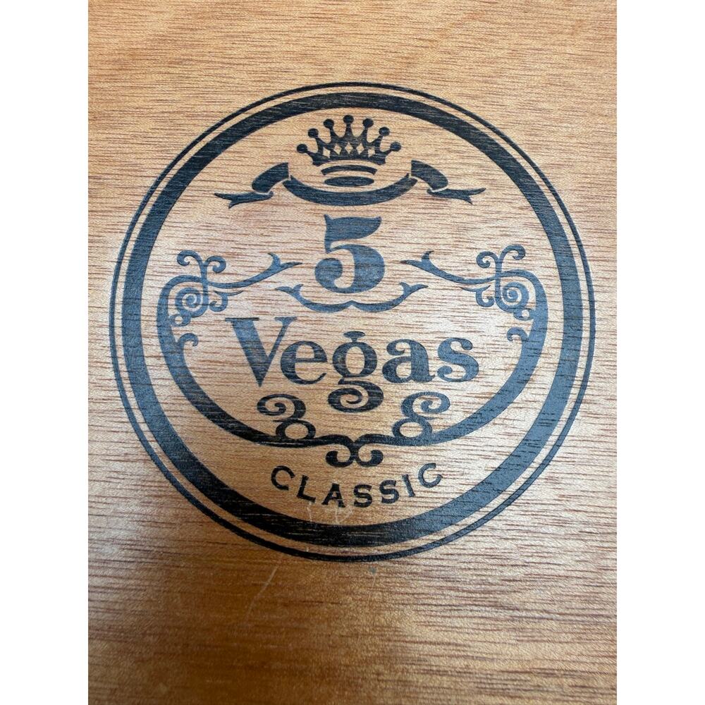 Vintage Vegas Classic Handmade Wooden Cigar Box Humidor Trinket Box - Picture 2 of 9